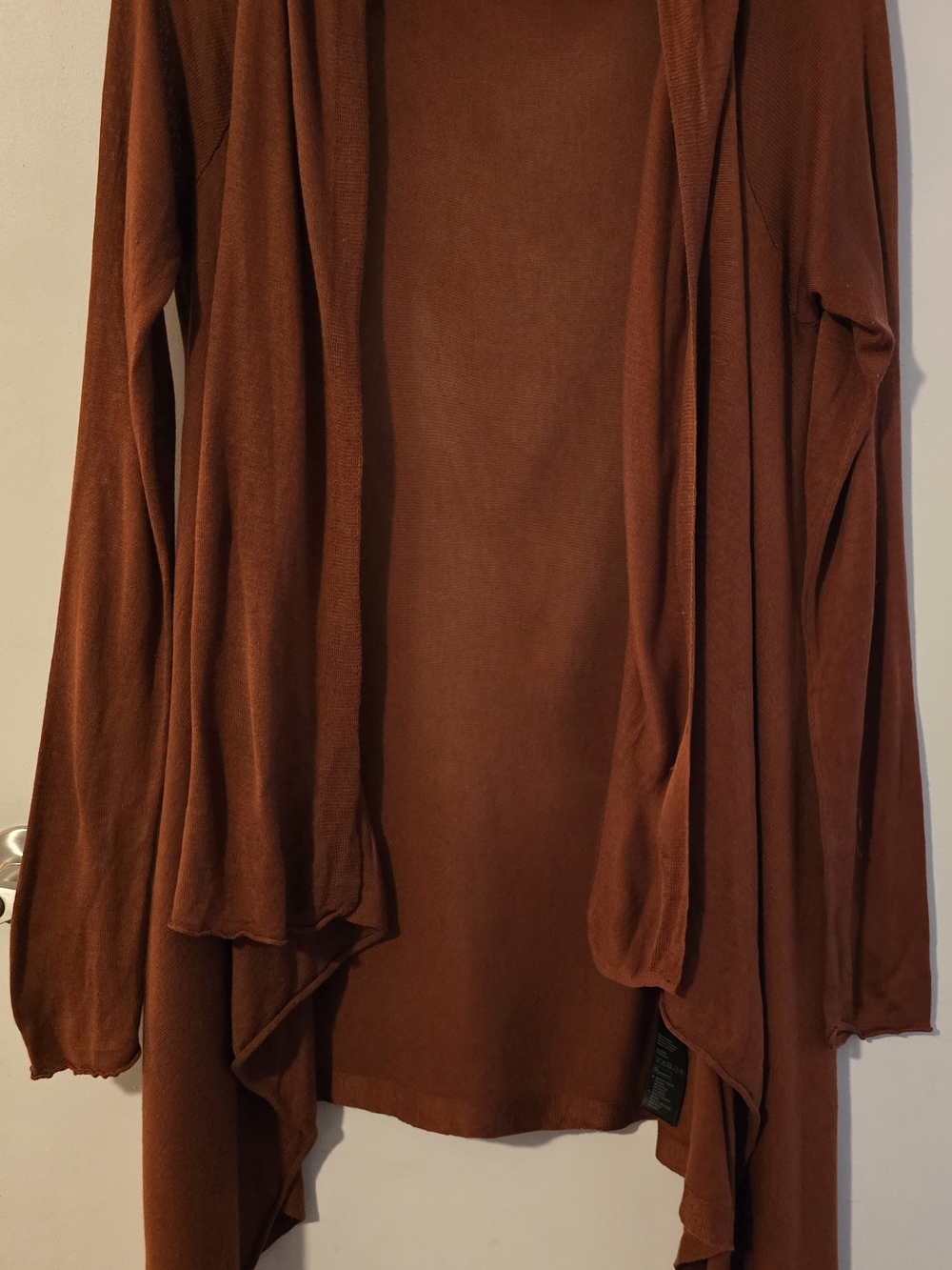 H&M Open-Front Draped Cardigan - Rust Brown